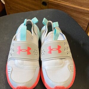 Under Armour Kids White & Coral Slip-On Athletic Sneakers